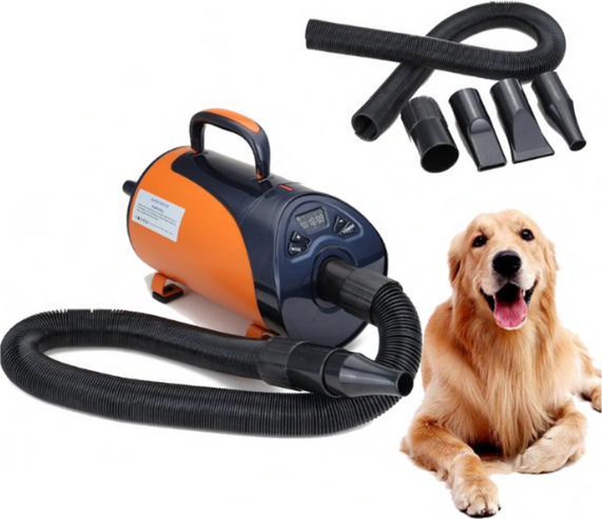Dexters® Hondenföhn | Waterblazer | Droger voor Honden | Verschillende Opzetstukken | 2800 W | Oranje