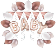 e-Carnavalskleding.nl Babyshower rosé feestversieringspakket Small | Versiering babyshower of geboorte rosé | Geboorte versiering meisje