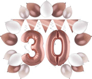e-Carnavalskleding.nl Feestversiering pakket rosé 30 jaar | Versiering 30e verjaardag | 30 jaar feestversiering pakket rosé compleet | Leuk pakket rosé met feestartikelen voor de 30e verjaardag Small