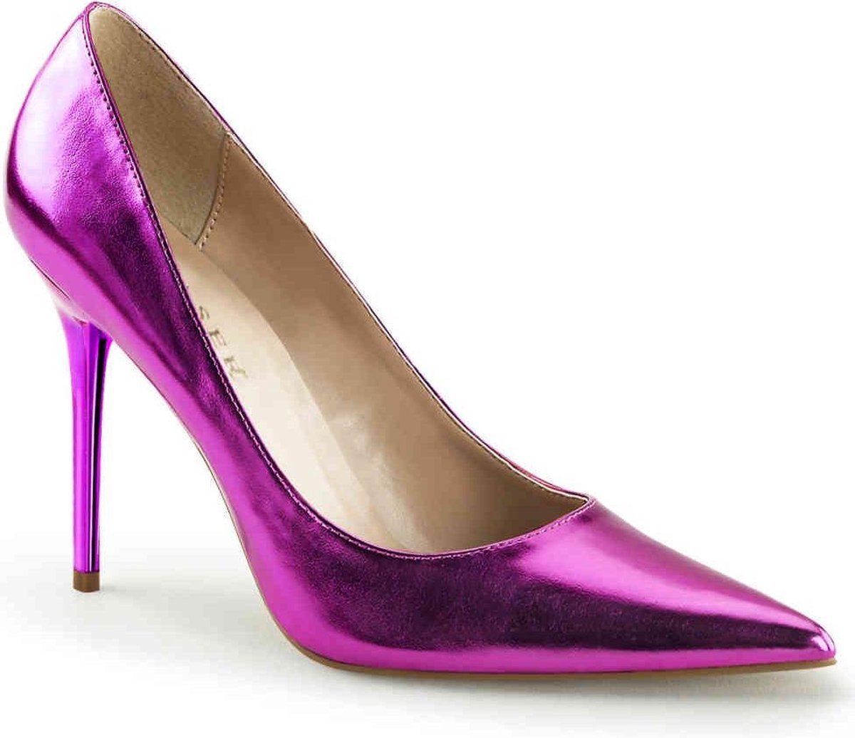 Classique-20 stiletto pump met puntige neus metallic donker roze - (EU 35 = US 5) - Pleaser