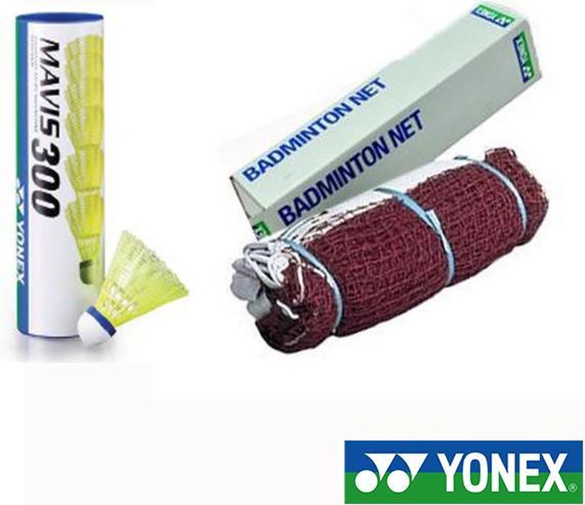 Officieel Yonex badmintonnet met Mavis 300 geel (6 stuks)