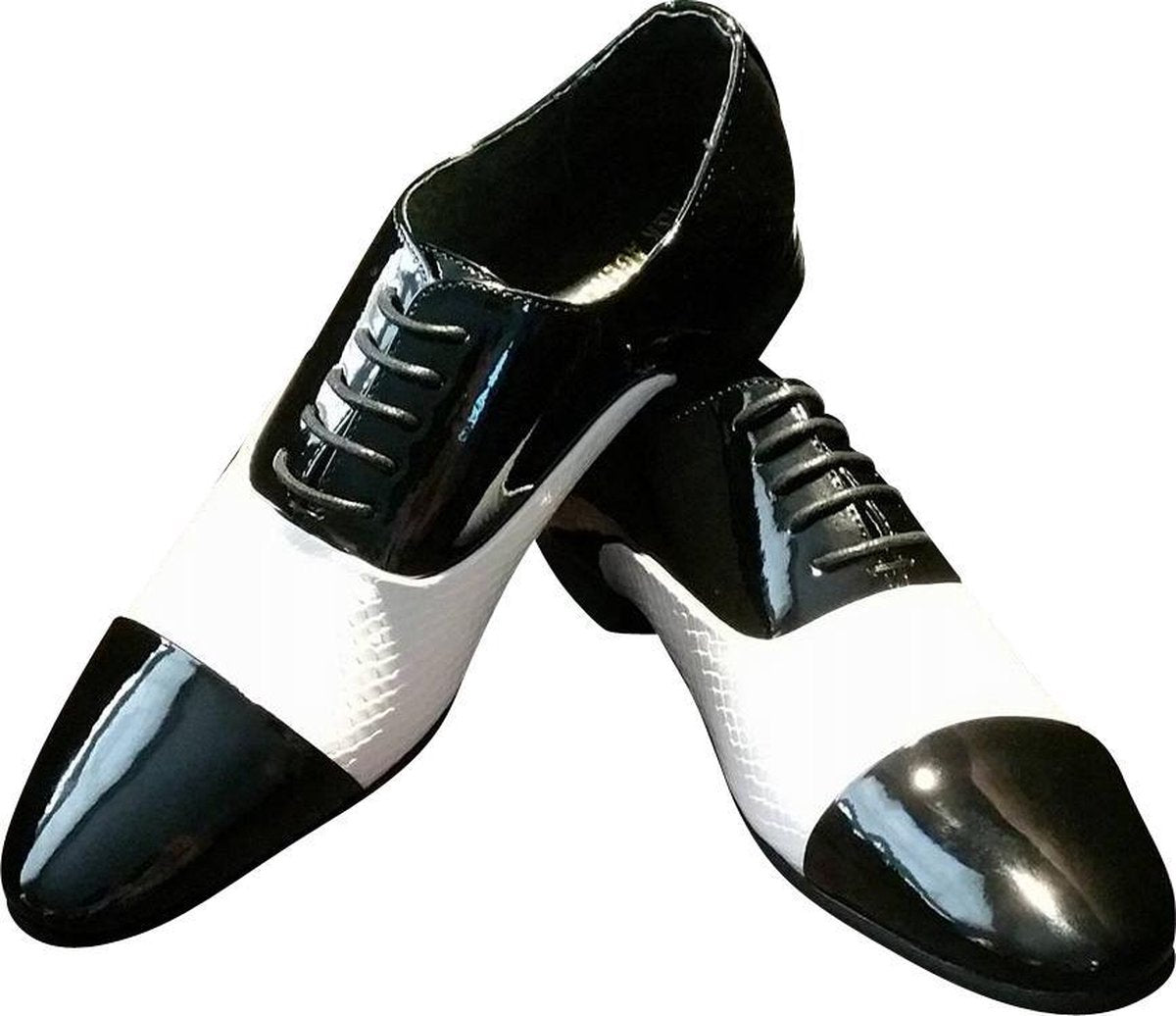 Heren – rock ’n roll schoen - party shoe - shine schoe – maffia schoen – gangster schoen – jaren 50 – jaren 60 - De Toppers - feest - kerstmis - carnaval – zwart wit – 47