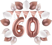 e-Carnavalskleding.nl Feestversiering pakket rosé 60 jaar | Versiering 60e verjaardag | 60 jaar feestversiering pakket rosé compleet | Leuk pakket rosé met feestartikelen voor de 60e verjaardag Small