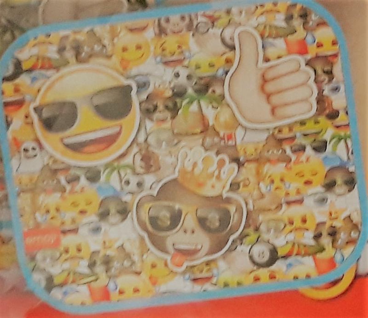 Zonnescherm Emoji Blauw Set van 2 - 44x38 cm