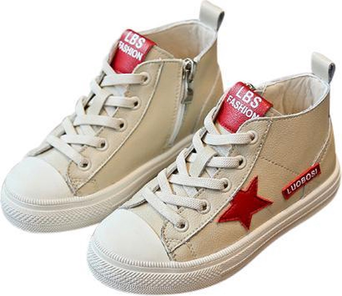 Leren sneaker Star – zand - maat 29