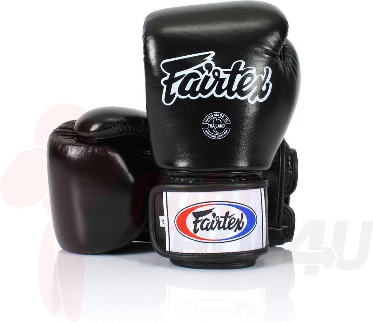 Fairtex (kick)bokshandschoenen Tight Fit Zwart 14oz