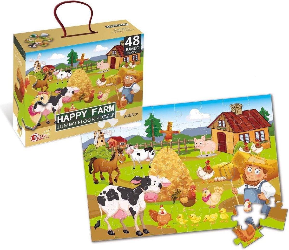 Vloerpuzzel Boerderij - 90x60 Cm - 48 Stuks
