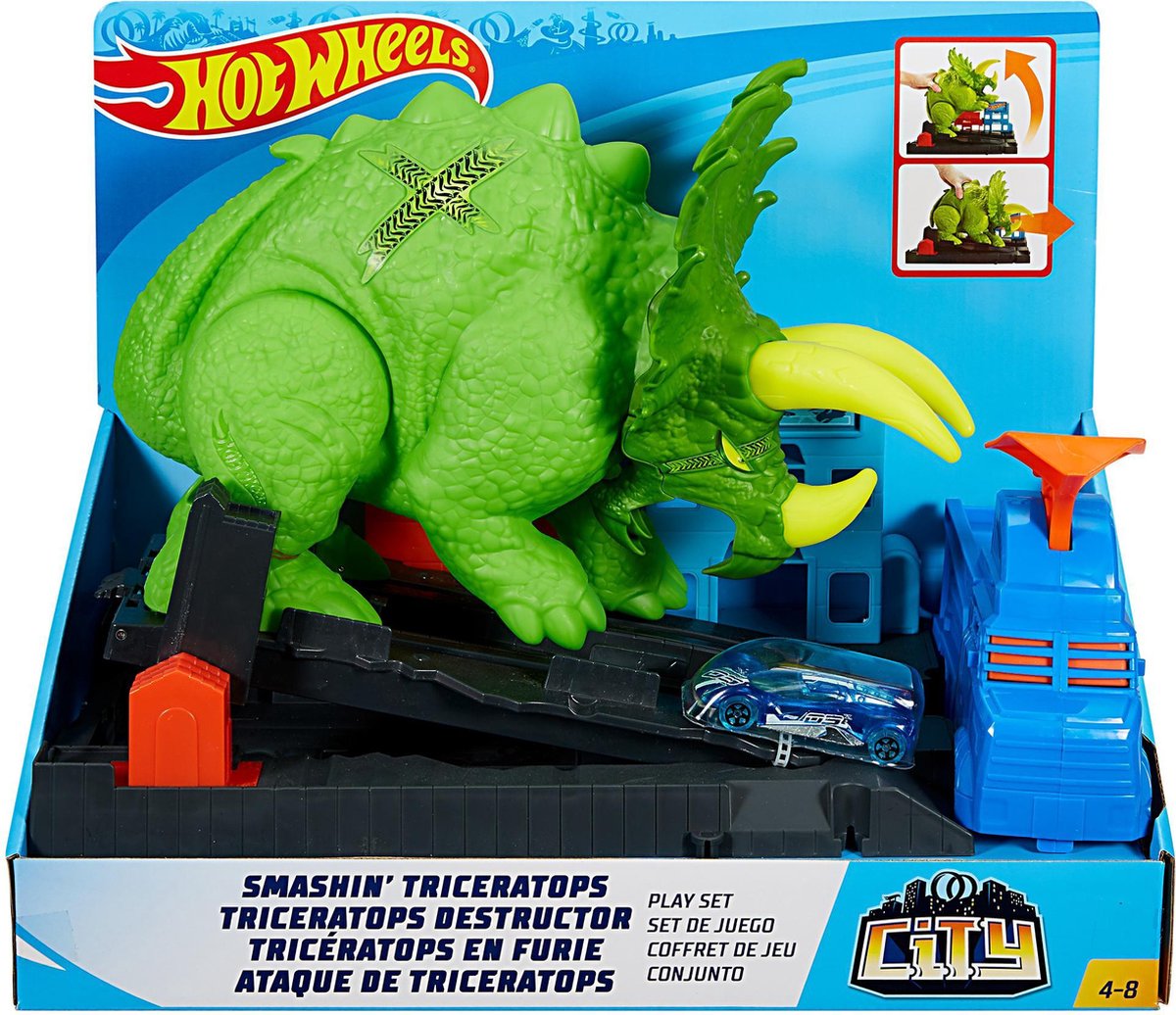 Hot Wheels City Verpletterende Triceratops Speelset