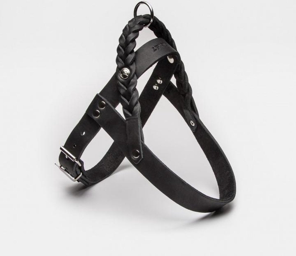Lederen Tuigje Hond Central Park Zwart (S)