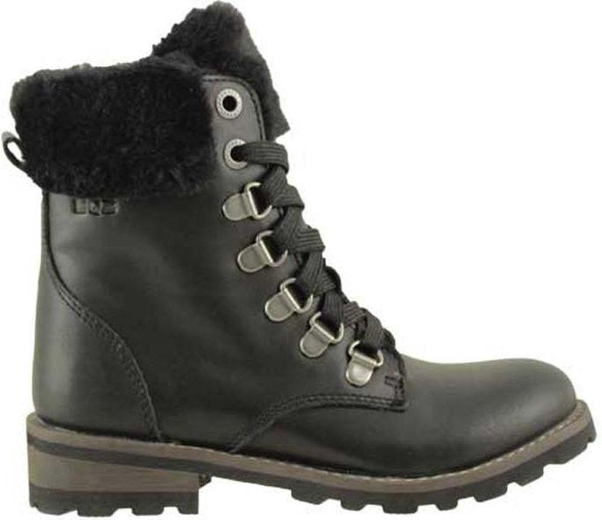 Braqeez 418750-589 Meisjes Biker Boots - Zwart - Leer - Veters
