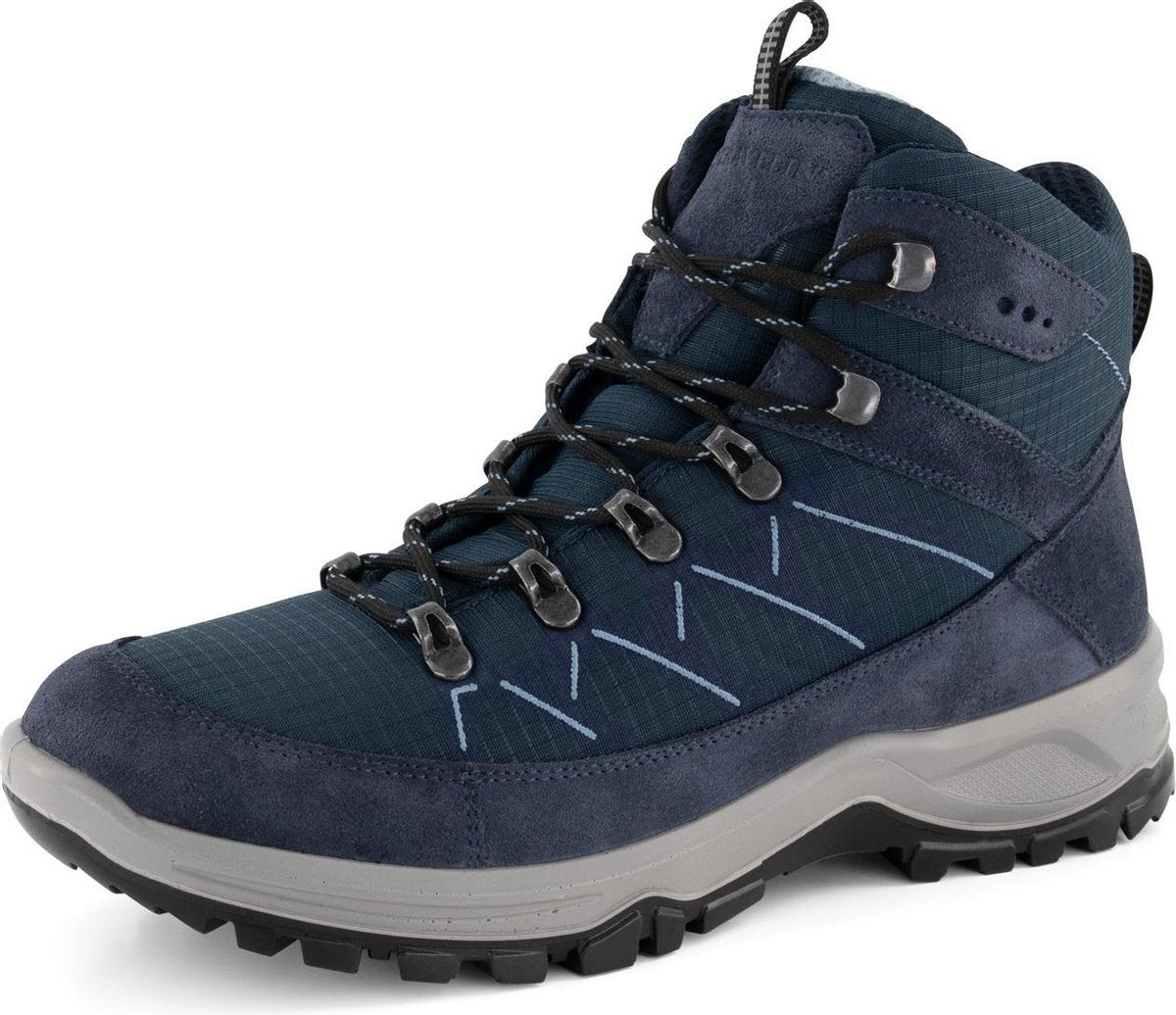 Travelin' Svendborg - Hoge Heren wandelschoenen - Waterdicht en ademend - Blauw Leer - Maat 45