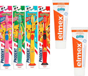 4 x Prodent Pokemon tandenborstels met 2 Elmex Tandpasta – Junior 5 -12 jaar
