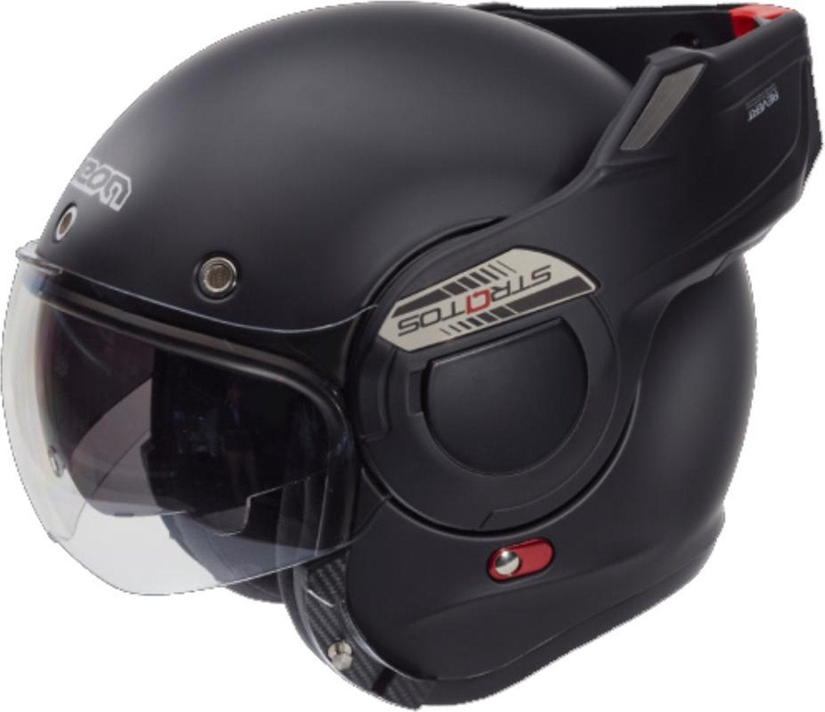 Beon Stratos B707 Systeemhelm Scooterhelm Motorhelm Mat Zwart - Maat L / 58 cm
