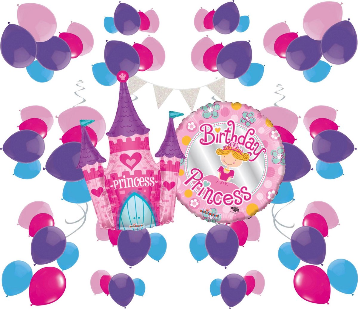 e-Carnavalskleding.nl Feestpakket Prinsessen versiering | Prinsessen pakket Large | Prinsessen Kinderfeest pakket L