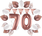 e-Carnavalskleding.nl Feestversiering pakket rosé 70 jaar | Versiering 70e verjaardag | 70 jaar feestversiering pakket rosé compleet | Leuk pakket rosé met feestartikelen voor de 70e verjaardag Small