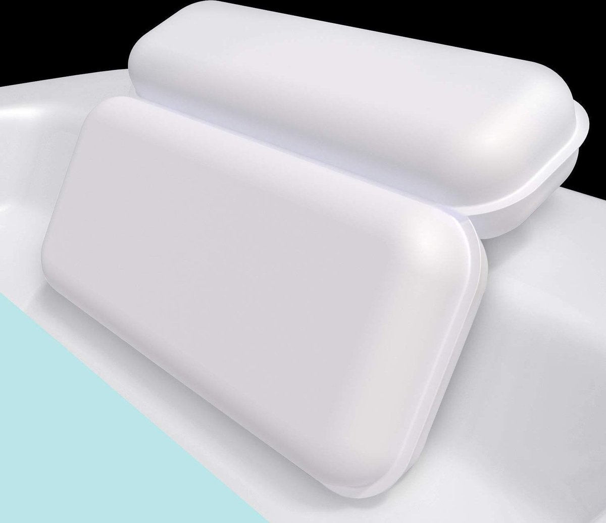 Ilona Spa Badkussen  Wit | Anti slip zuignappen | Nekkussen voor in bad | Luxe badkussen | Hoofdkussen voor in bad | Spa kussen | Orthopedisch Hoofd Steun voor In Bad en Jacuzzi