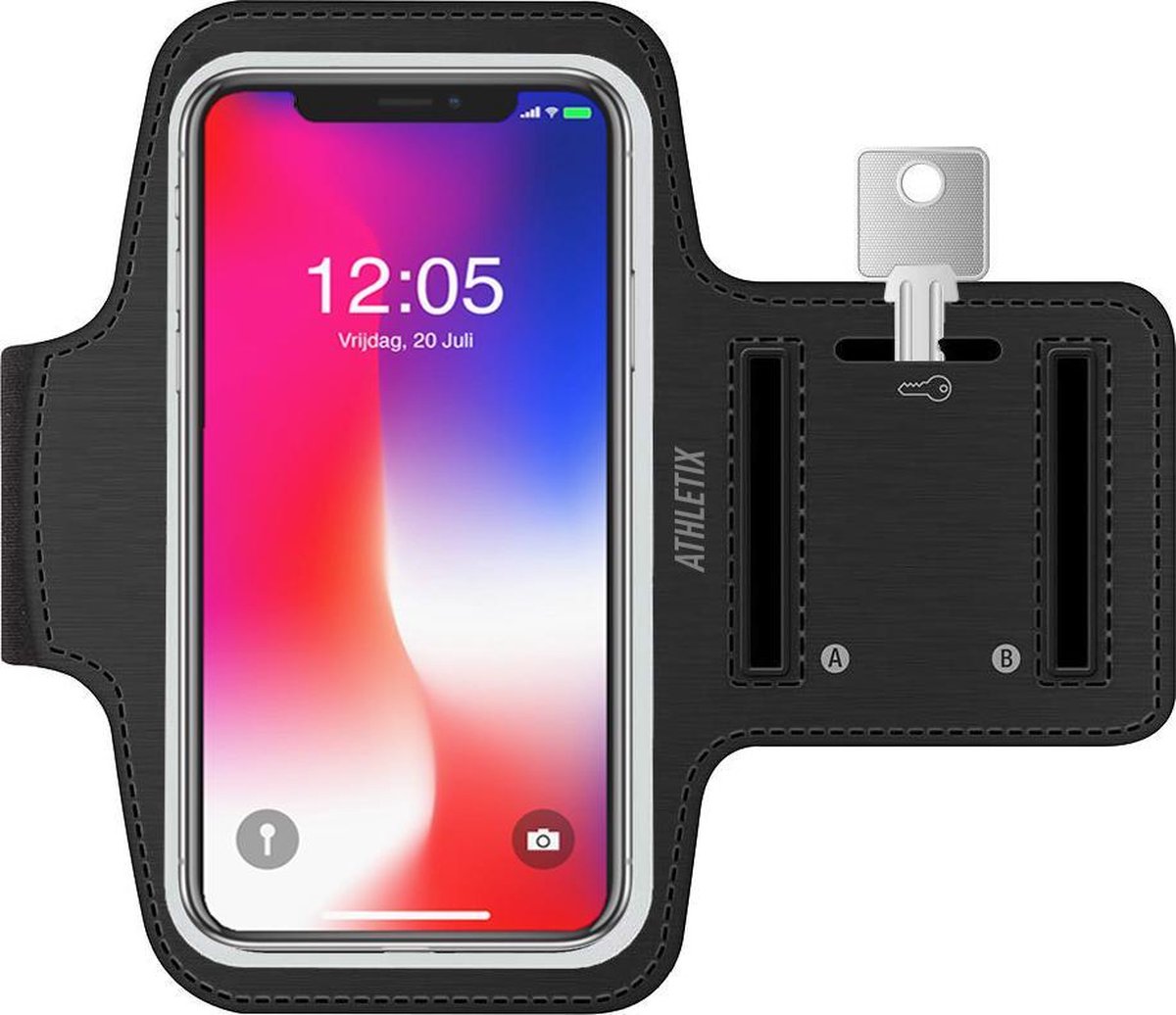 Athletix Smartphone Sportarmband  - Zwart  - Spatwatervrij - iPhone