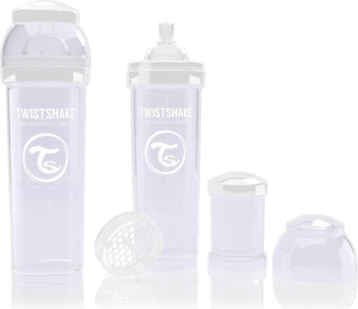Twistshake - Anti-colic babyfles - Wit - 330ml - speenmaat L - 4+ mnd