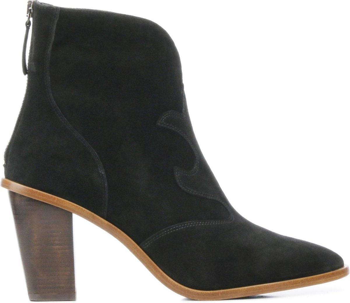 Zinda Vrouwen Suède  Cowboylaarzen / Laarzen / Damesschoenen 4522 - Zwart - maat 42