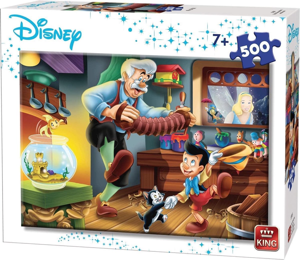 Disney Pinocchio -:Legpuzzel 500 stukjes van het merk King - 48 x 34 cm