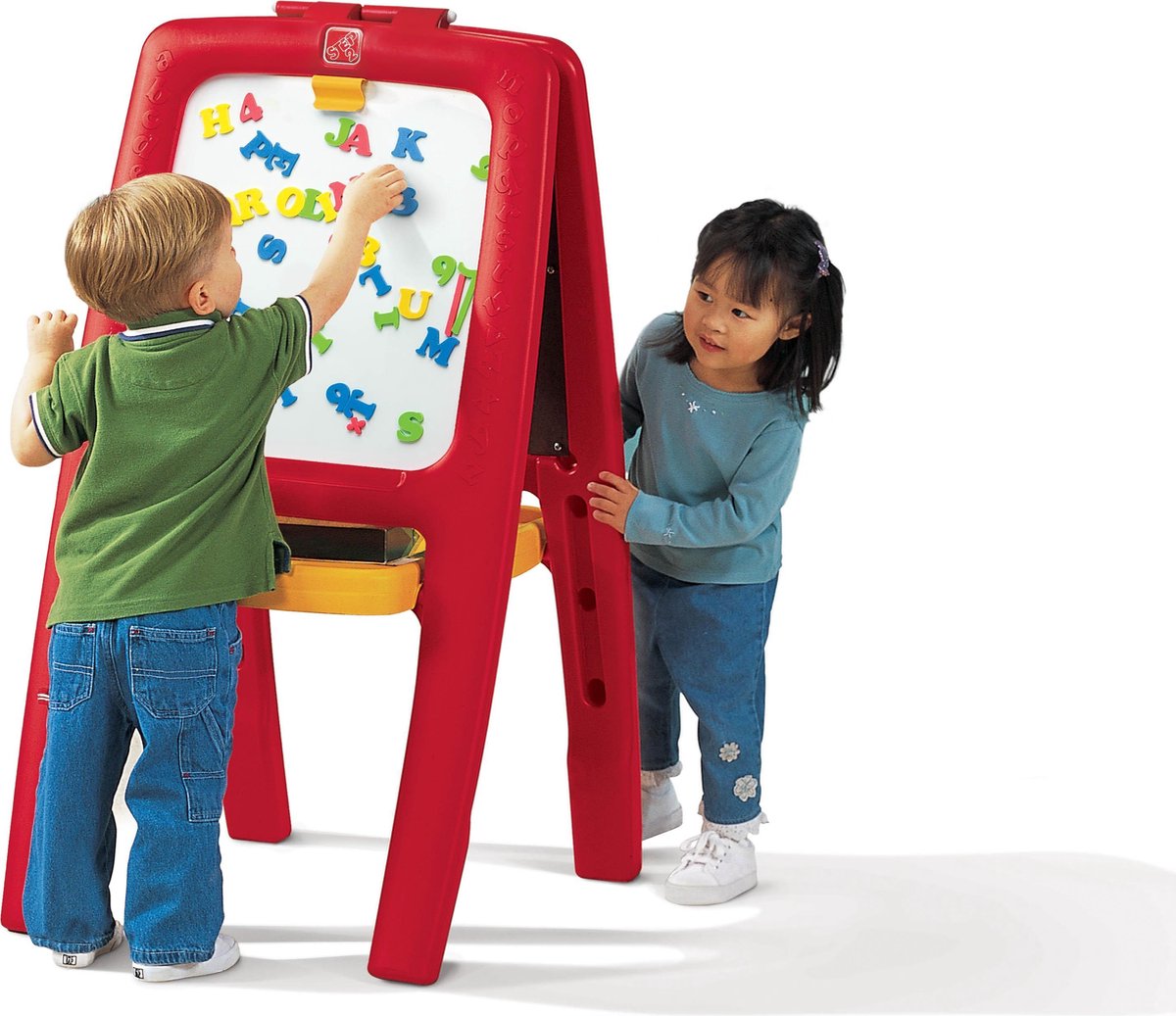 Step2 Easel For Two - tweezijdig -  Inclusief 77 magnetische schuimletters