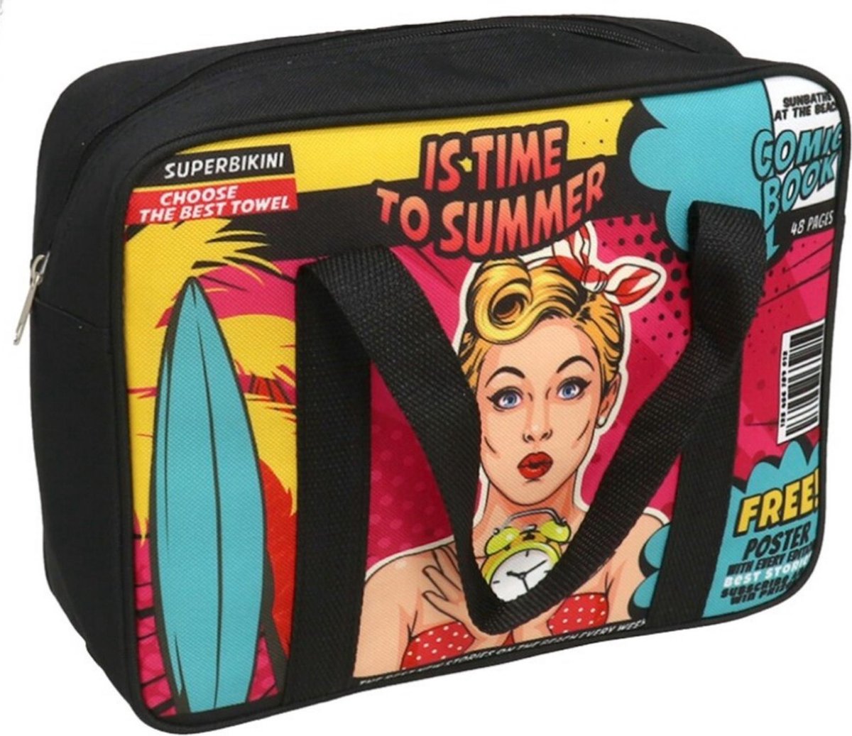 Koeltas comic 28x22x9cm - lunchtas - strand - zomer - zon - koel - thermo - picknick - tas - cadeau