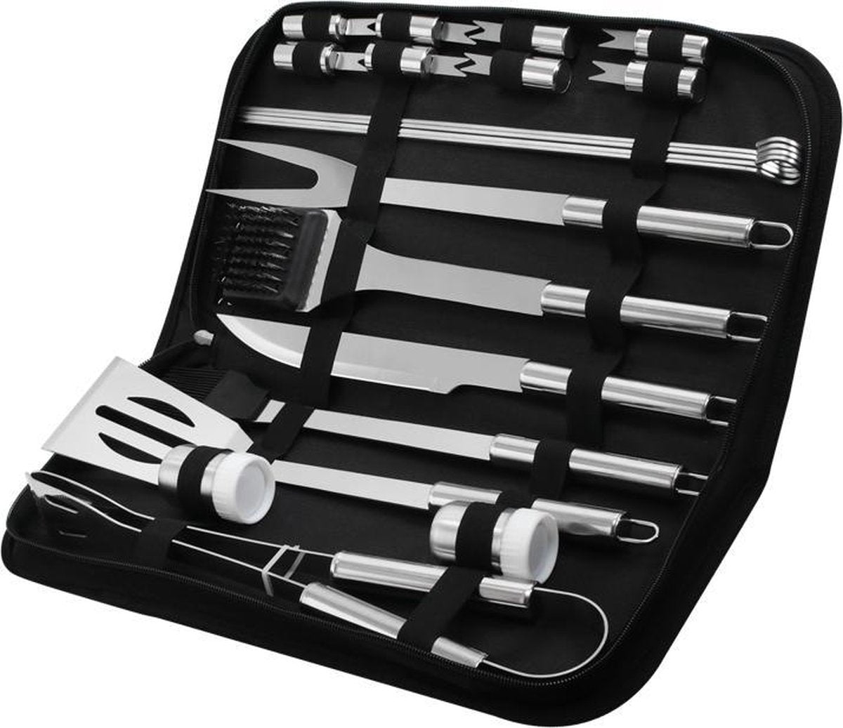 BBQ Barbecuegereedschapset- Barbecuegerei-sets - 20 delig - Luxe RVS BBQ Accessoires - BBQ Set - BBQ Gereedschap + GRATIS opbergtas - Barbecue | Grill | Buitenkeuken