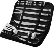 BBQ Barbecuegereedschapset- Barbecuegerei-sets - 20 delig - Luxe RVS BBQ Accessoires - BBQ Set - BBQ Gereedschap + GRATIS opbergtas - Barbecue | Grill | Buitenkeuken