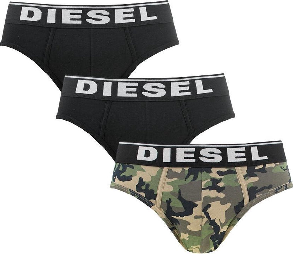 Diesel andre herenslips 3P camo groen & zwart - L