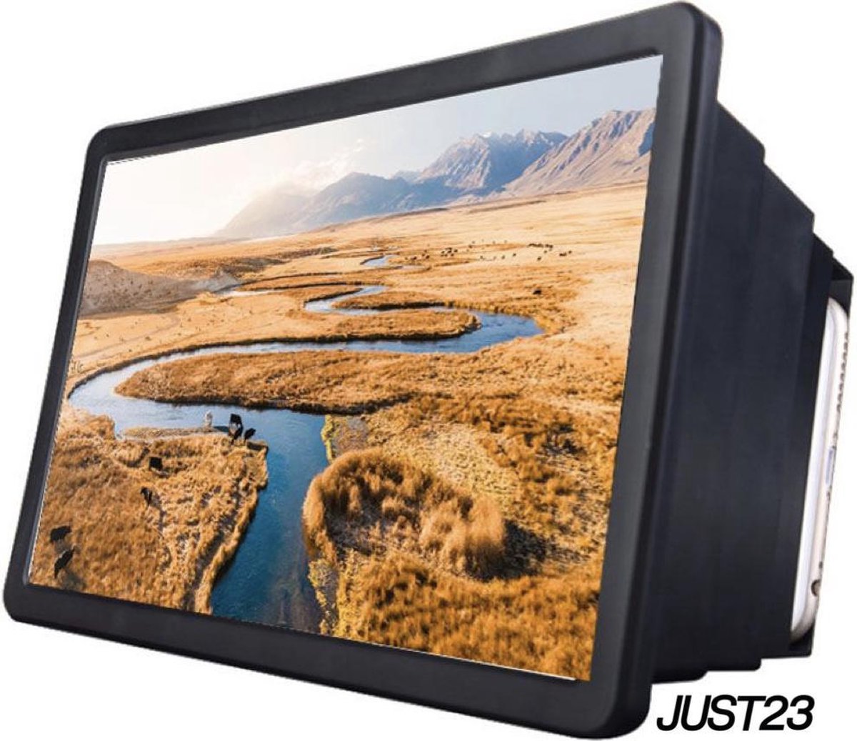 JUST23 schermvergroter smartphone - zwart - 3D schermvergroter voor Phone / mobiele telefoon - Telefoon Vergrootglas - Schermvergroter - Thuis Bioscoop - Projectieschermen