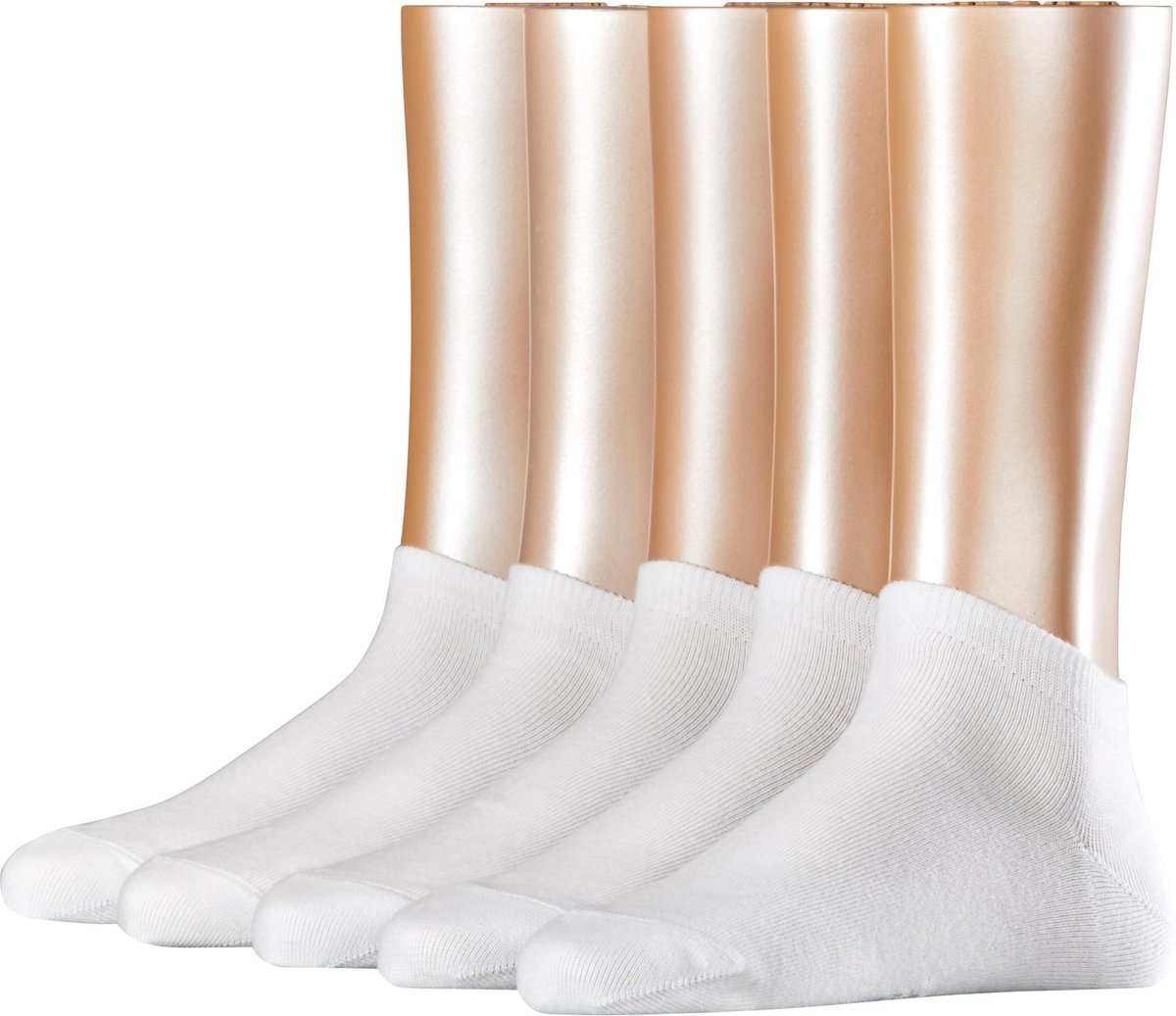 Esprit Solid Dames Sneakersokken - 5 pack - Wit - Maat 36-41