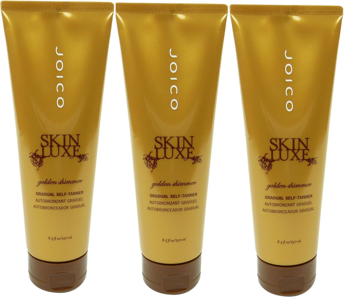Joico SKIN LUXE Golden Shimmer Self Tanner Zelfs zonnebrandlotion - 3 x 250 ml