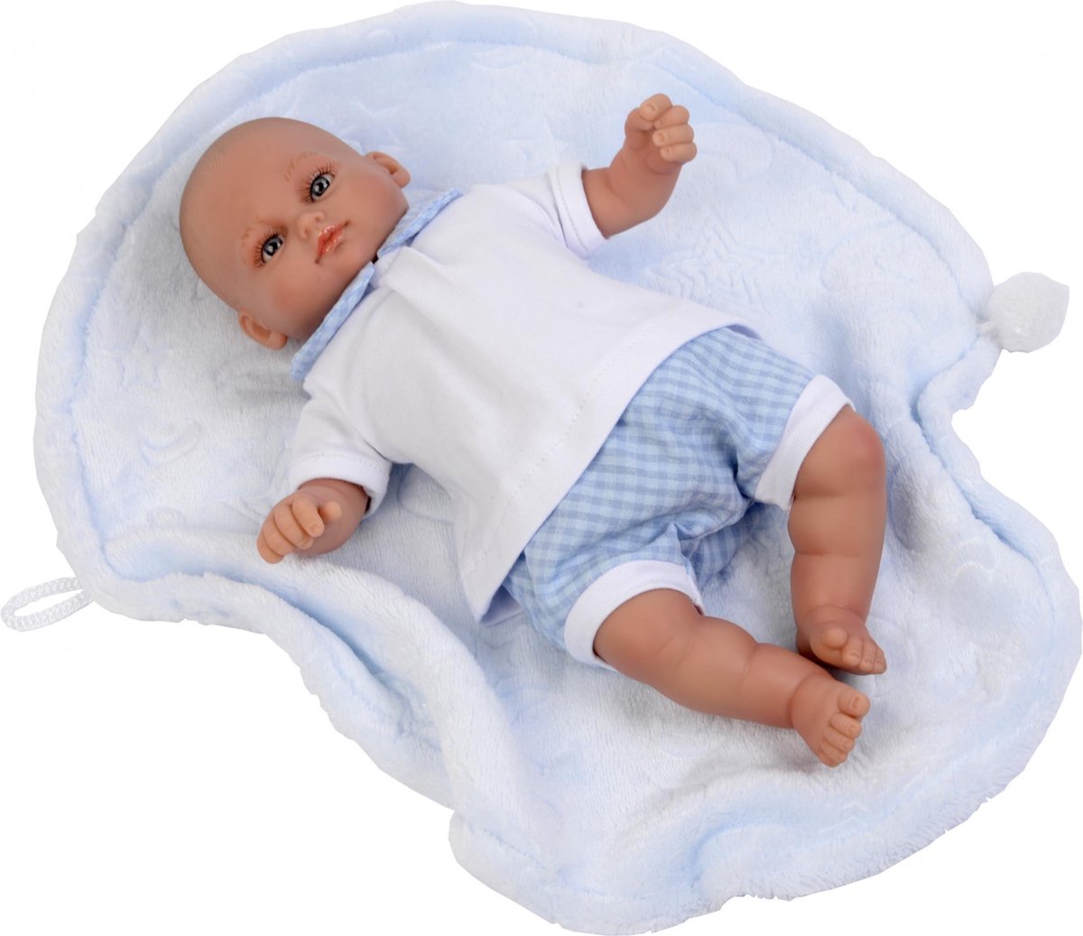 Falca Babypop Mark 30 Cm Met Deken Blauw
