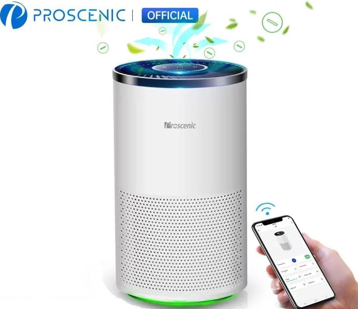 Proscenic A8 - Luchtreiniger met HEPA filter - zuiver oppervlakte 30m² - met app bedienbaar