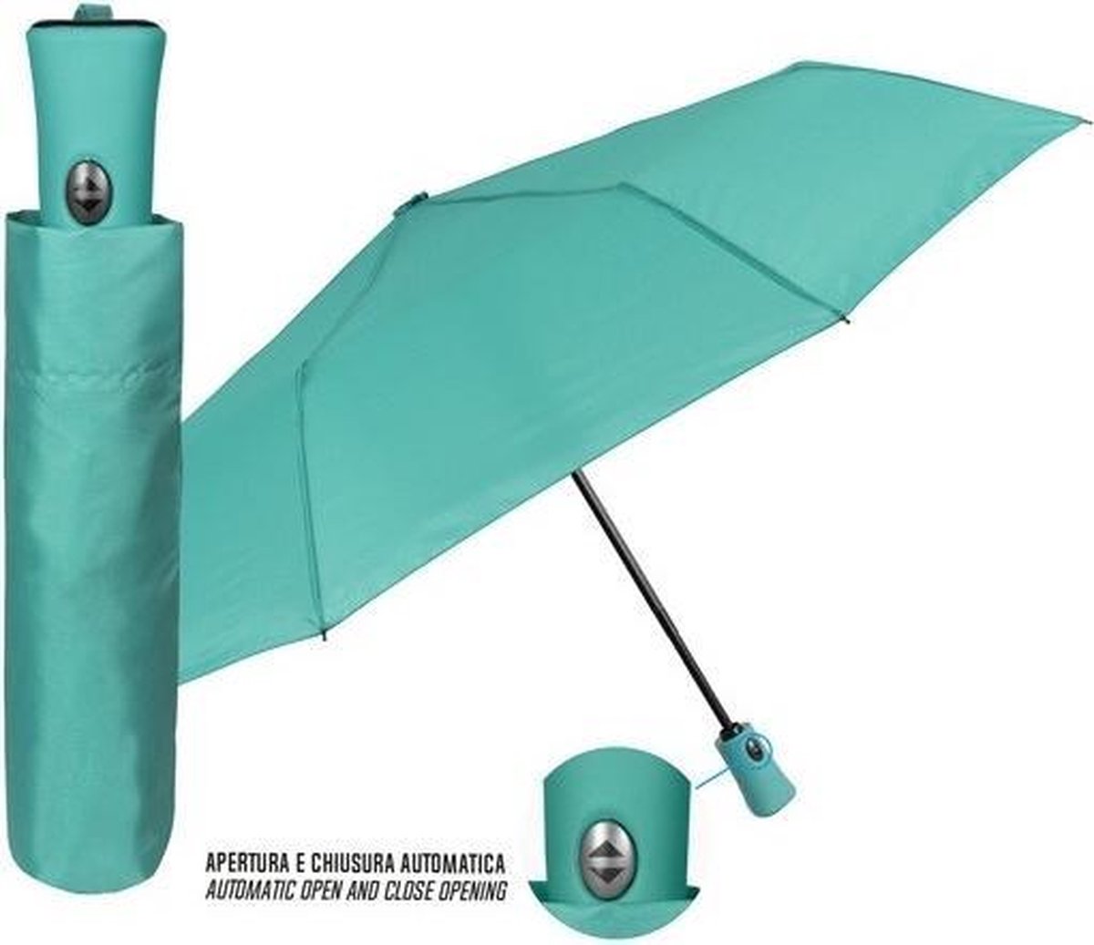 Perletti Mini-paraplu Automatisch 100 Cm Microvezel Groen