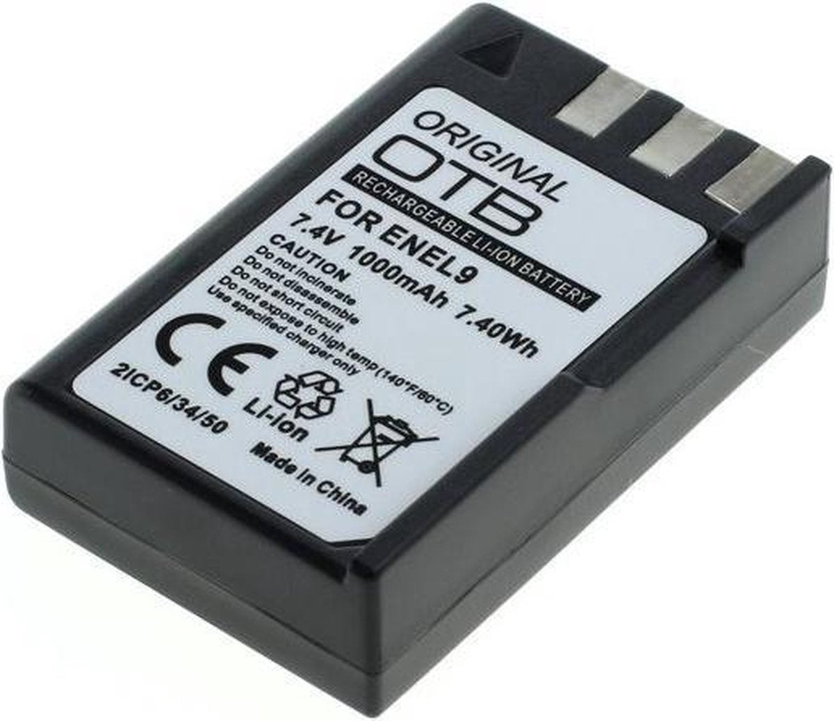 Accu voor Fuji Nikon EN-EL9 / EN-EL9a 1000mAh