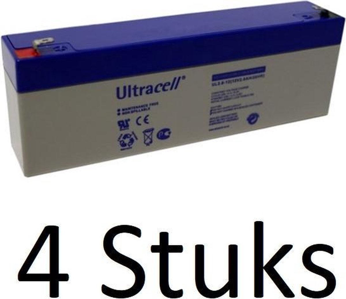 4 Stuks Loodaccu Ultracell UL 12v 2600mAh