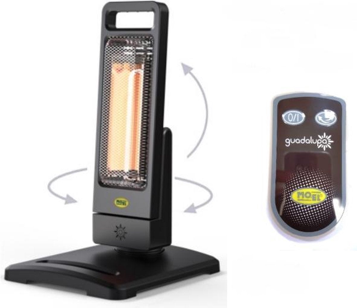 Guadalupa infrared heater 784G with 1200 watt and with remote control from Moel