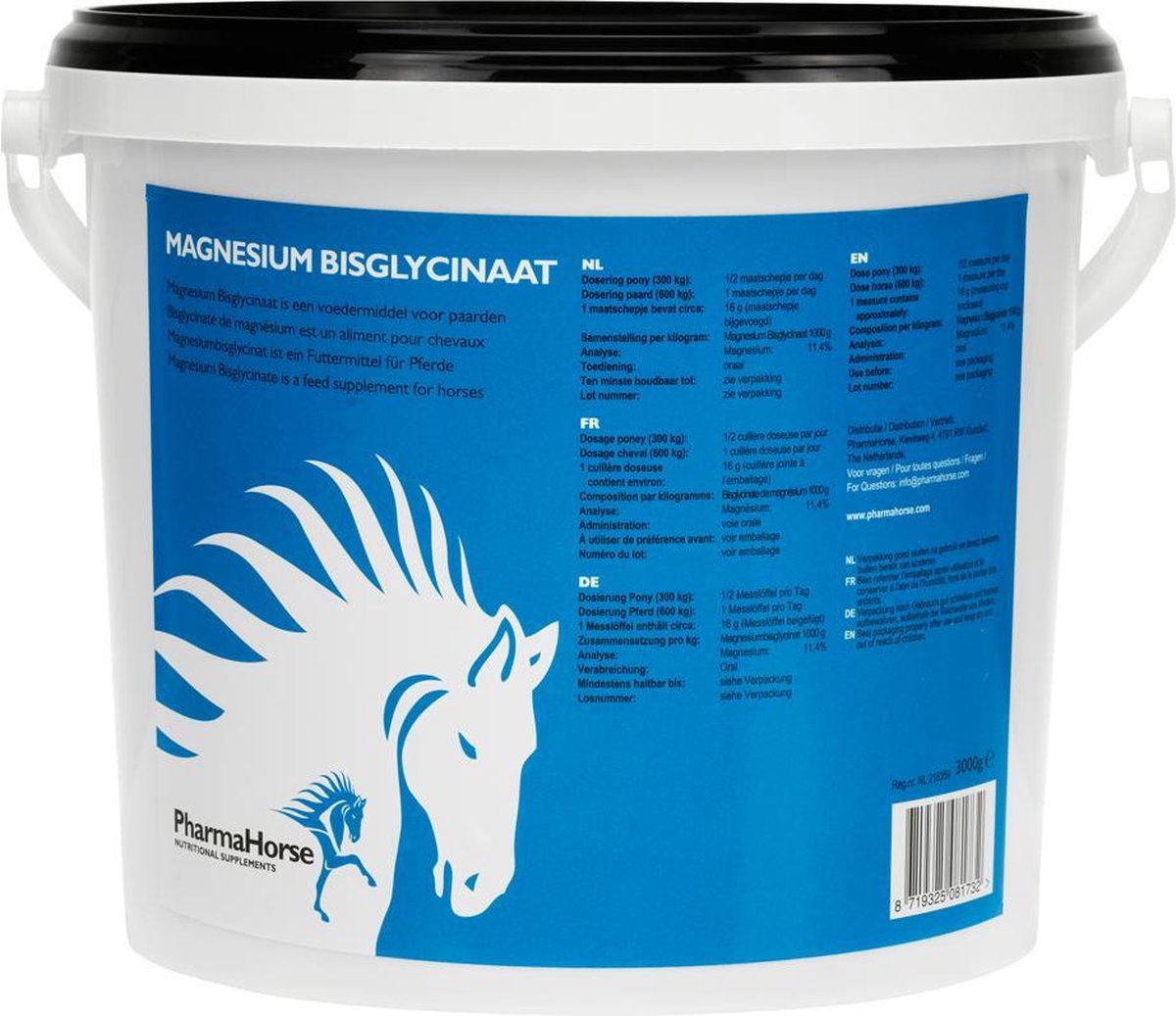 PharmaHorse Magnesiumglycinaat - 3000 gram