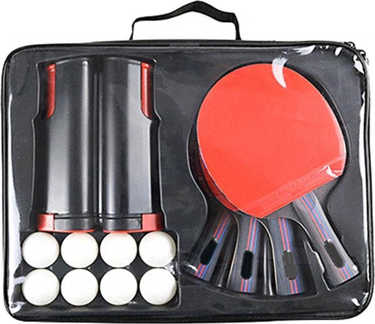 Complete Tafeltennis Set - Ping Pongset – Pingpongtafel - Tafeltennis Batjes – Uitschuifbaar Tafeltennis net - Tafeltennis Ballen - Tafeltennis Balletjes -Ping Pong – Pingpong - Vaderdag Cadeau