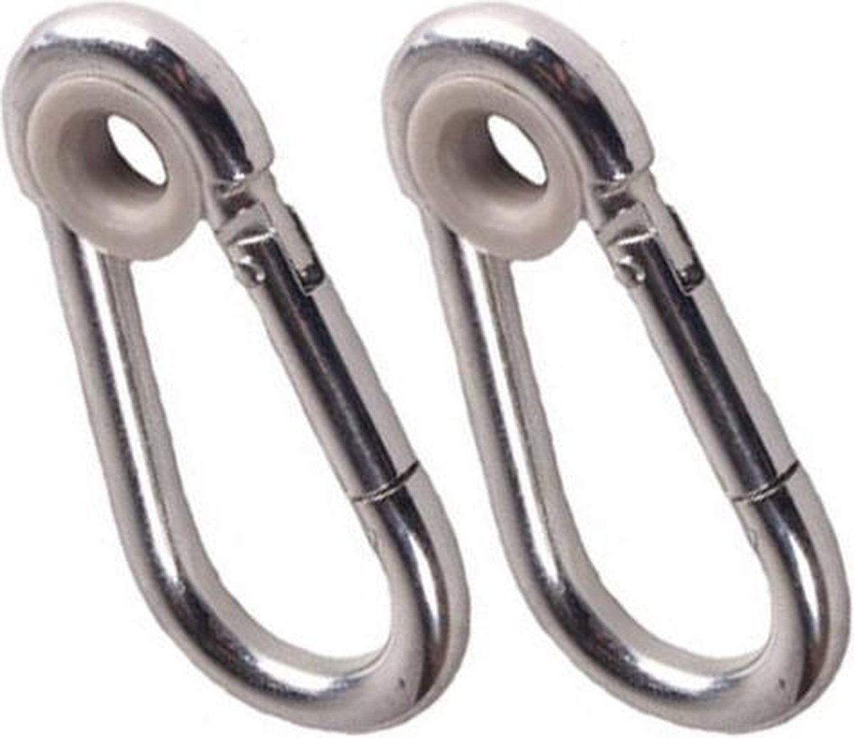 Karabijnhaak met Kunststof Ring - Set van 2 stuks