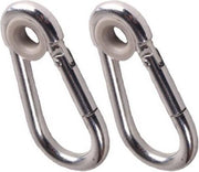 Karabijnhaak met Kunststof Ring - Set van 2 stuks