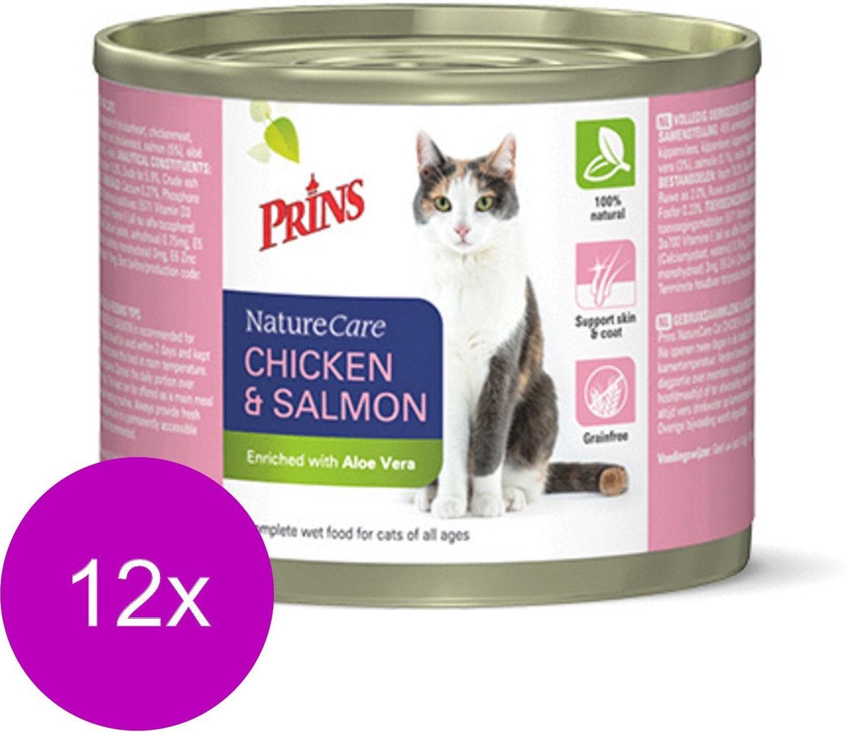 Prins Naturecare Cat Kip&Zalm - Kattenvoer - 12 x 200 g