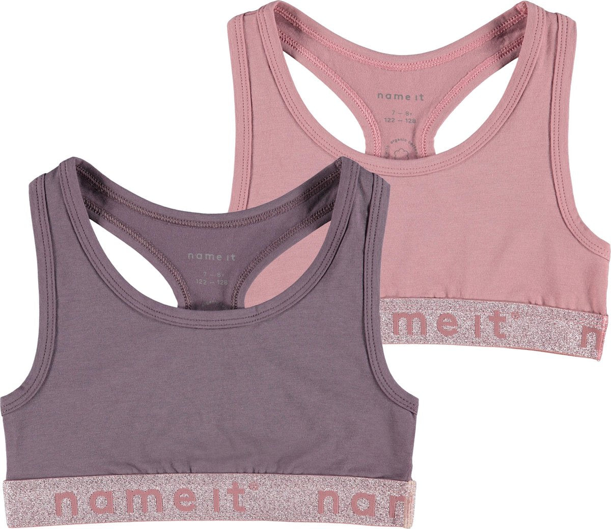 NAME IT NKFSHORT TOP 2P NOSTALGIA LUREX Meisjes Onderhemd - Maat 134-140