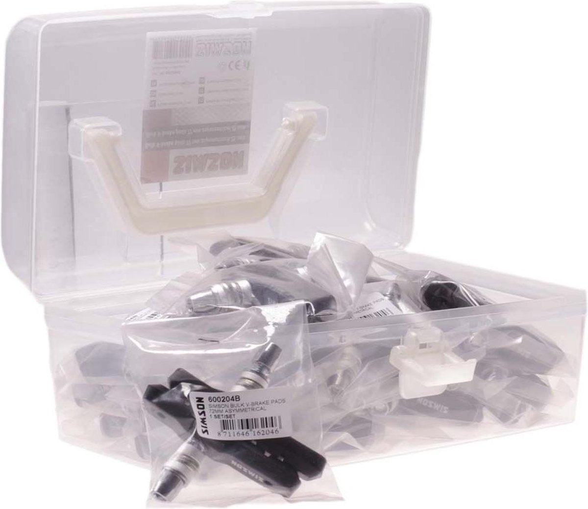 600204B Simson V-brake 72mm remblokken koffer met 25 sets