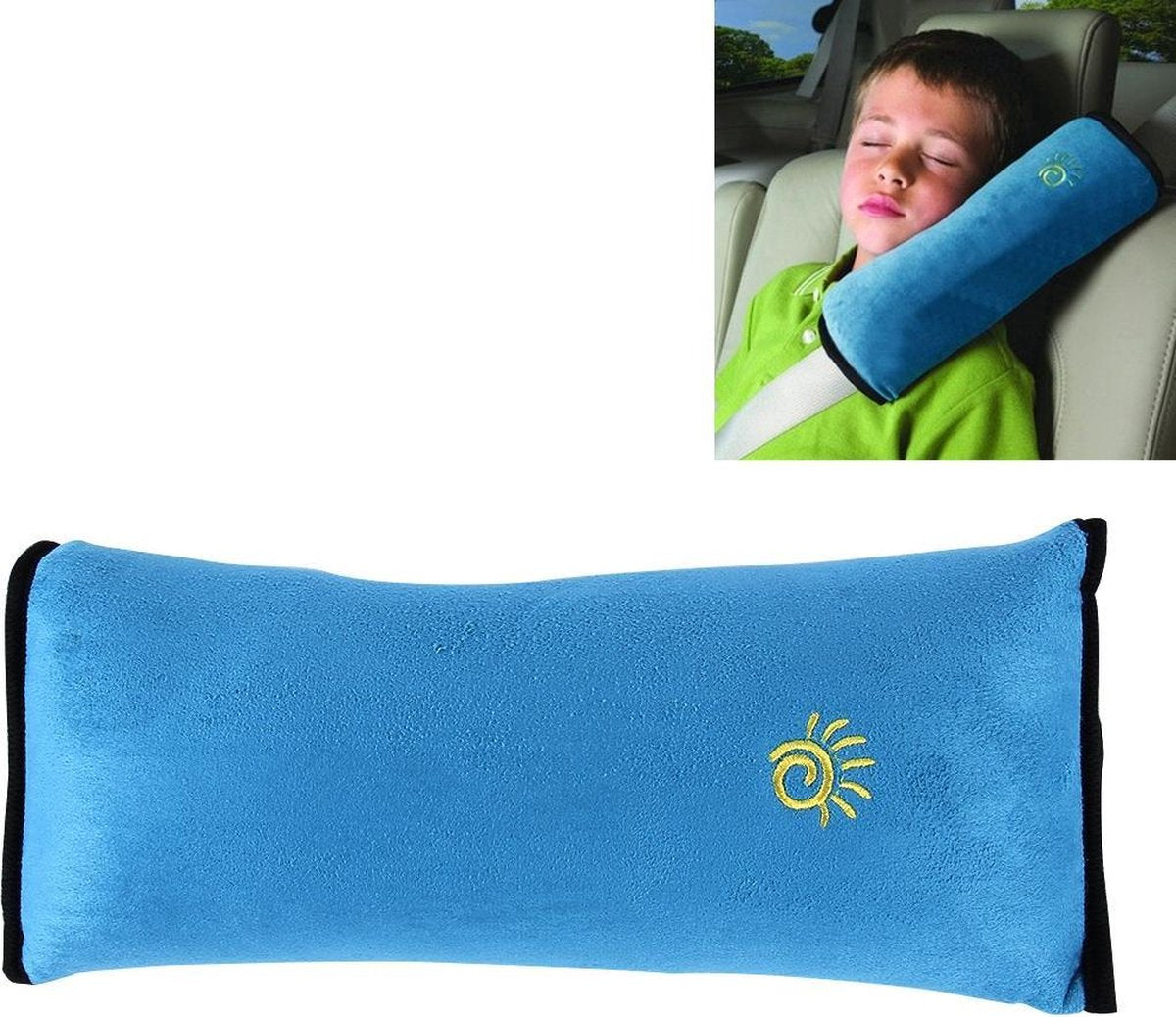 2 STKS Kinderen Baby Veiligheidsriem Zachte Hoofdsteun Neksteun Kussen Schouderkussen voor Autoveiligheid Veiligheidsgordel (Blauw)