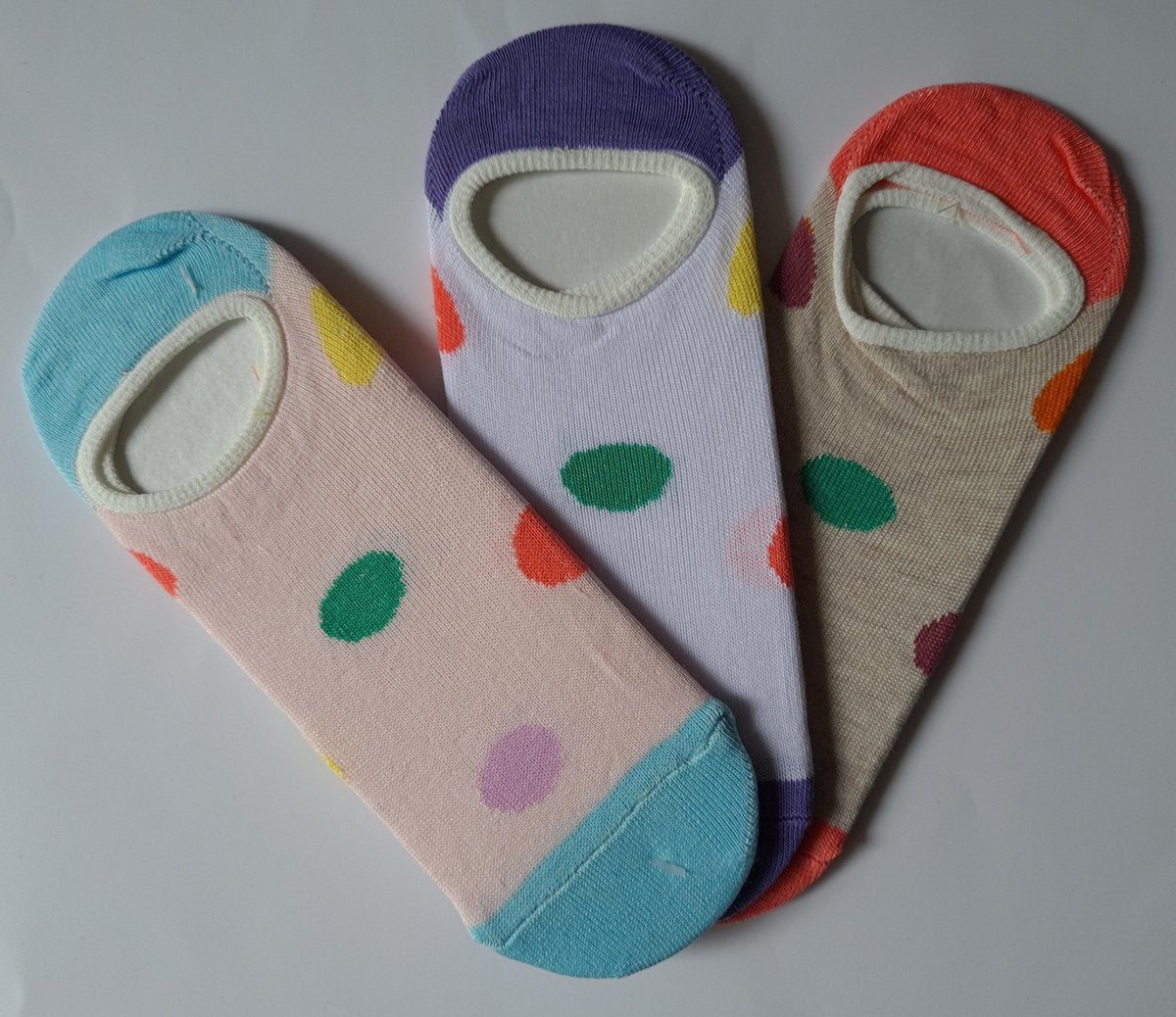 Lichte Big dots dames footies 36-40