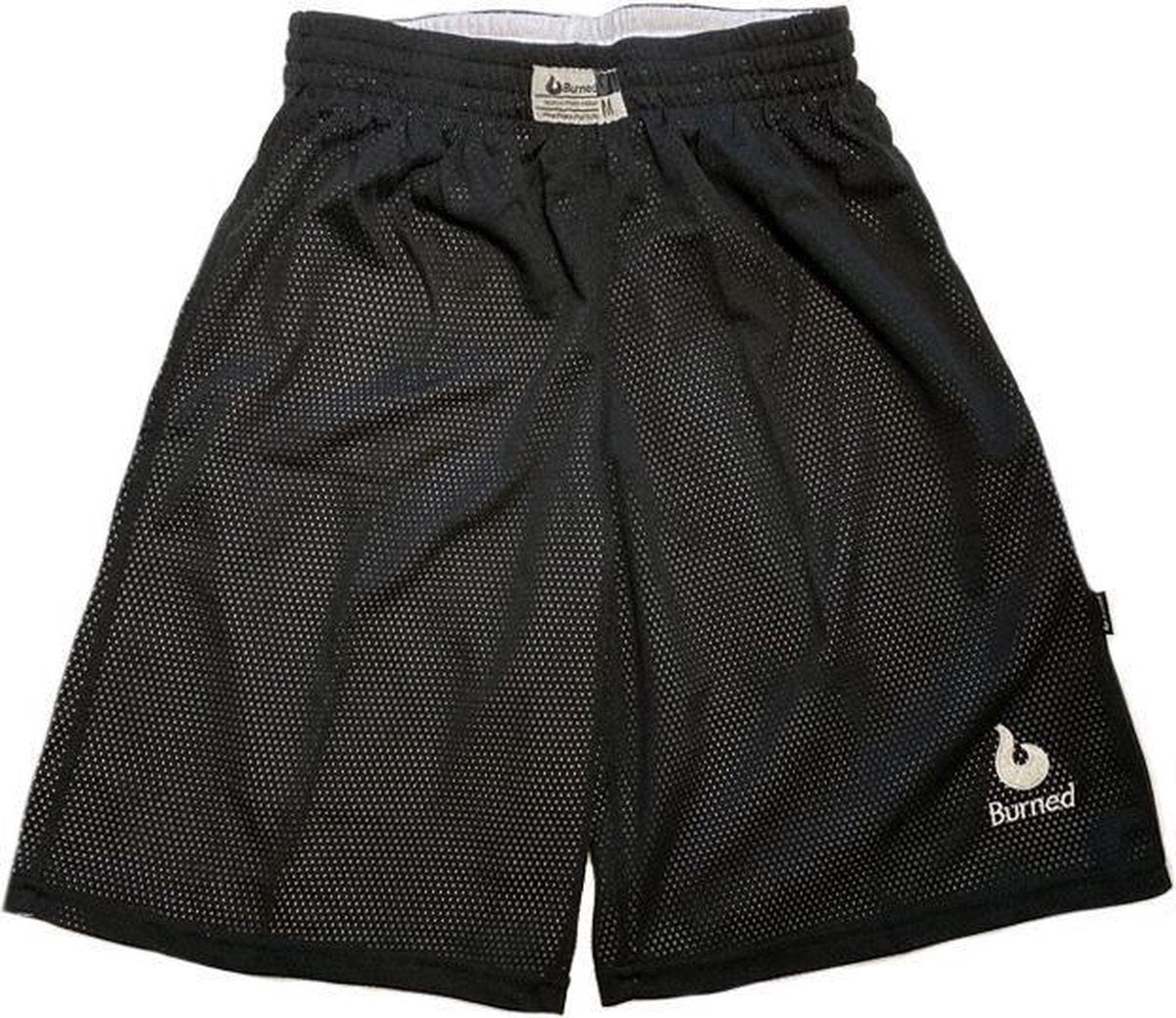 Burned Big Hole Mesh Short Dubbelzijdig - Sportbroek - Zwart / Wit - L