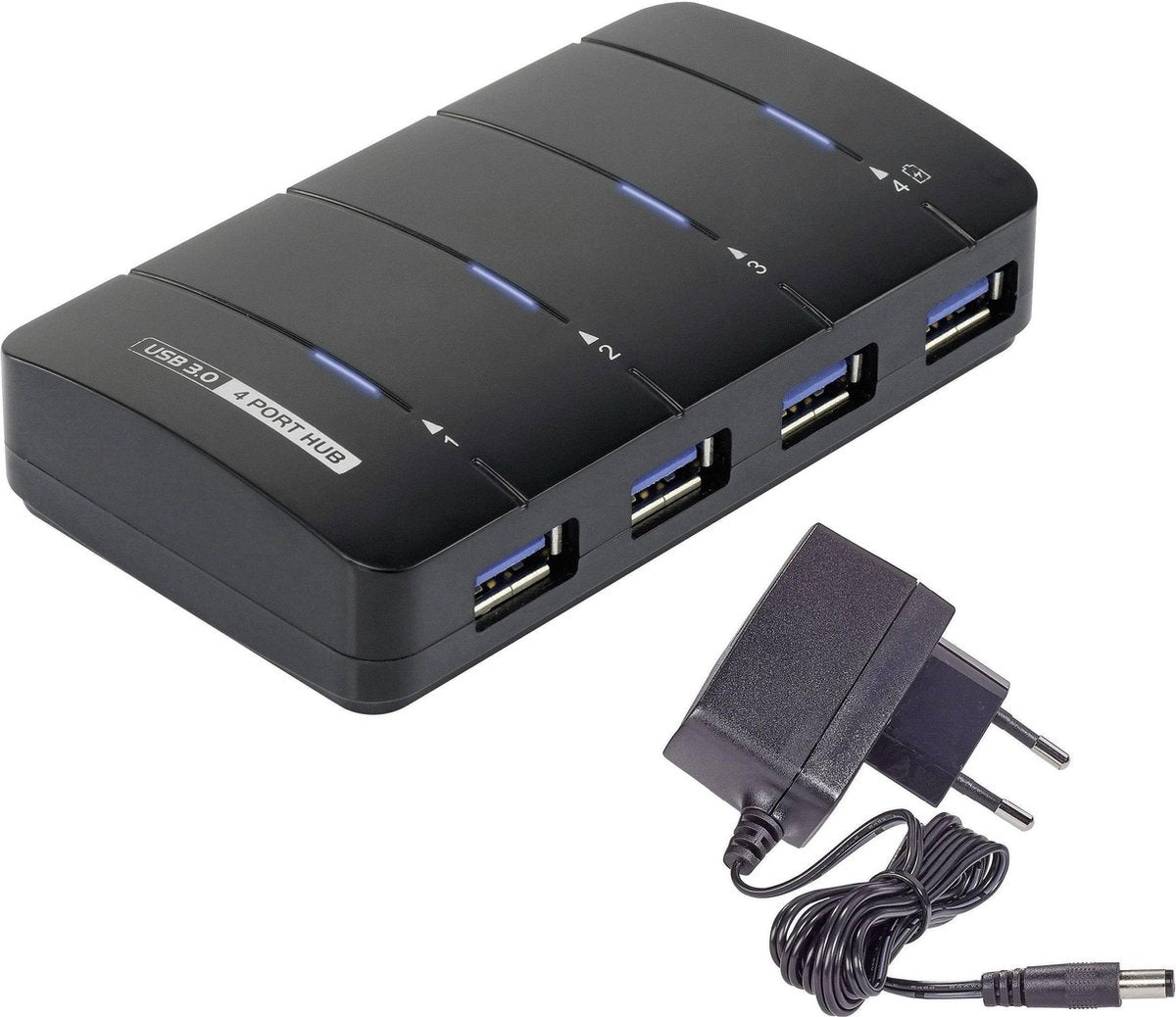 Renkforce 4 poorten USB 3.2 Gen 1-hub Met snellaadpoort