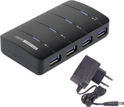 Renkforce 4 poorten USB 3.2 Gen 1-hub Met snellaadpoort